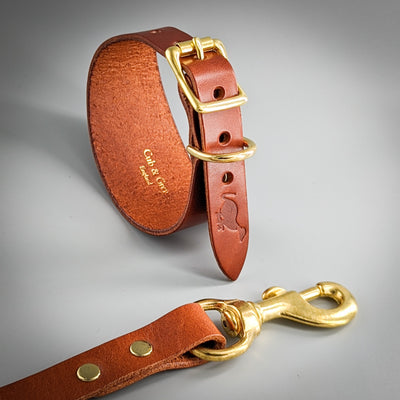 Leather Dog Collars and Dog Leads personalised
