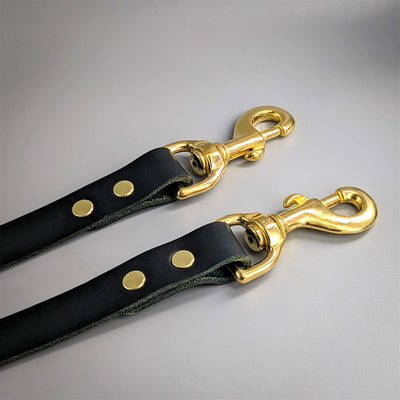 Leather Dog Leads for reactive dogs, puppies and walking two dogs