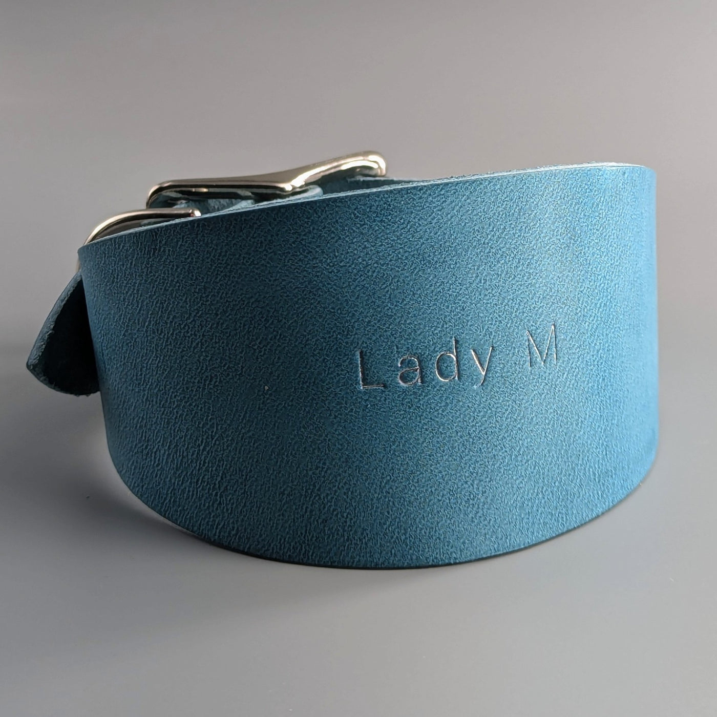 Personalised Leather Hound Collar - Christmas Edition Glacier