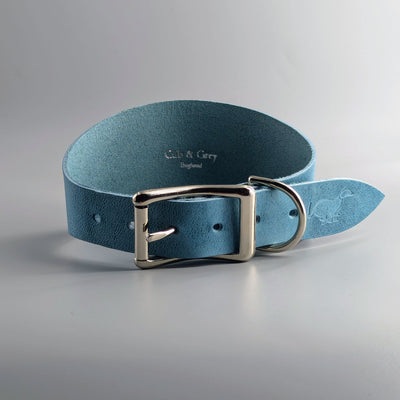 Personalised Leather Hound Collar - Christmas Edition Glacier