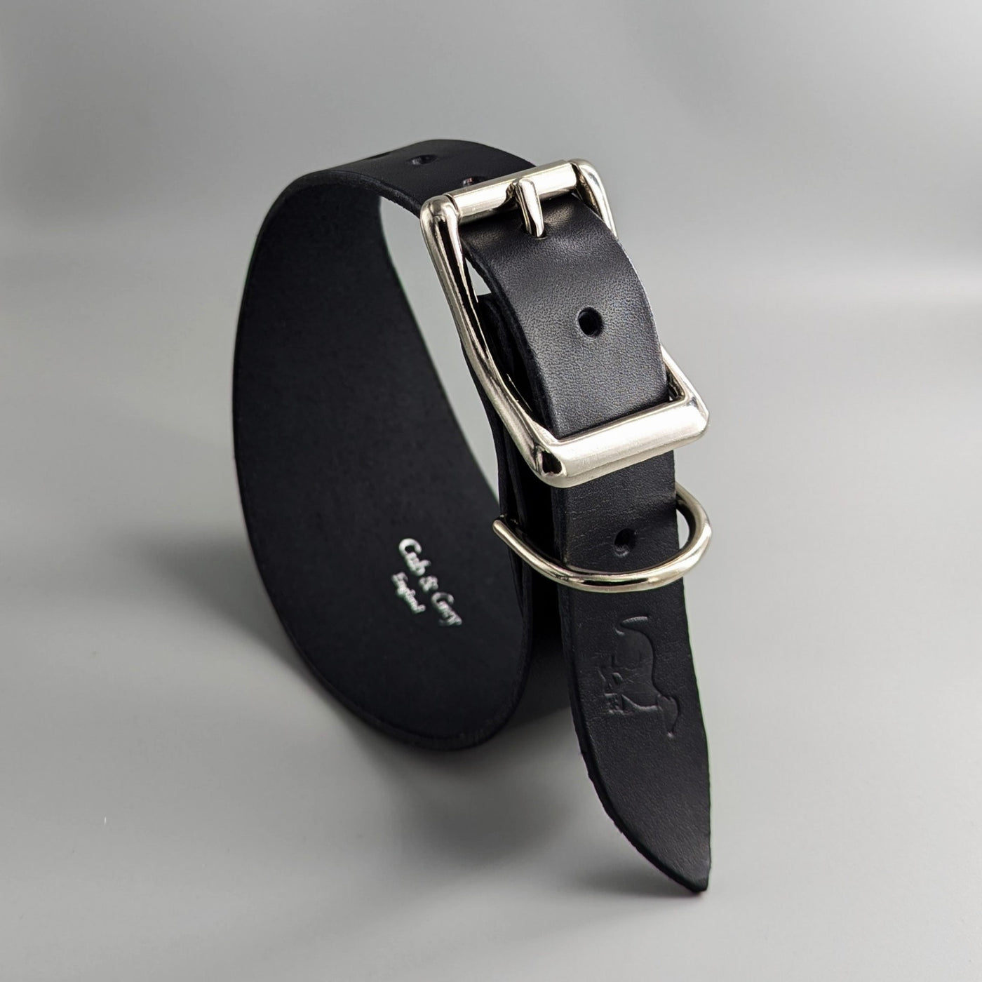 Leather Hound Collars with silver buckle