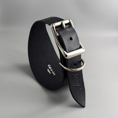 Leather Hound Collars with silver buckle