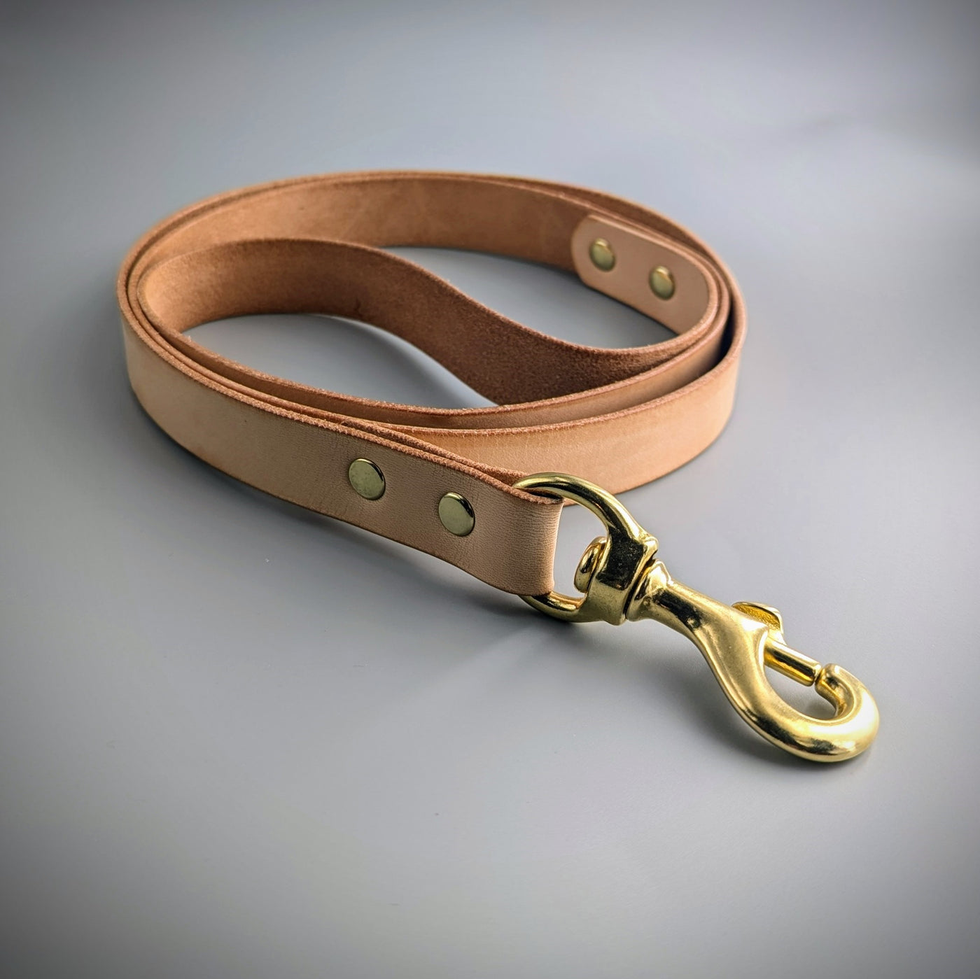Luxury Leather Dog Lead - Naked