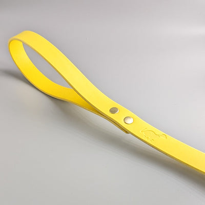 Luxury Leather Dog Lead Yellow UK summer