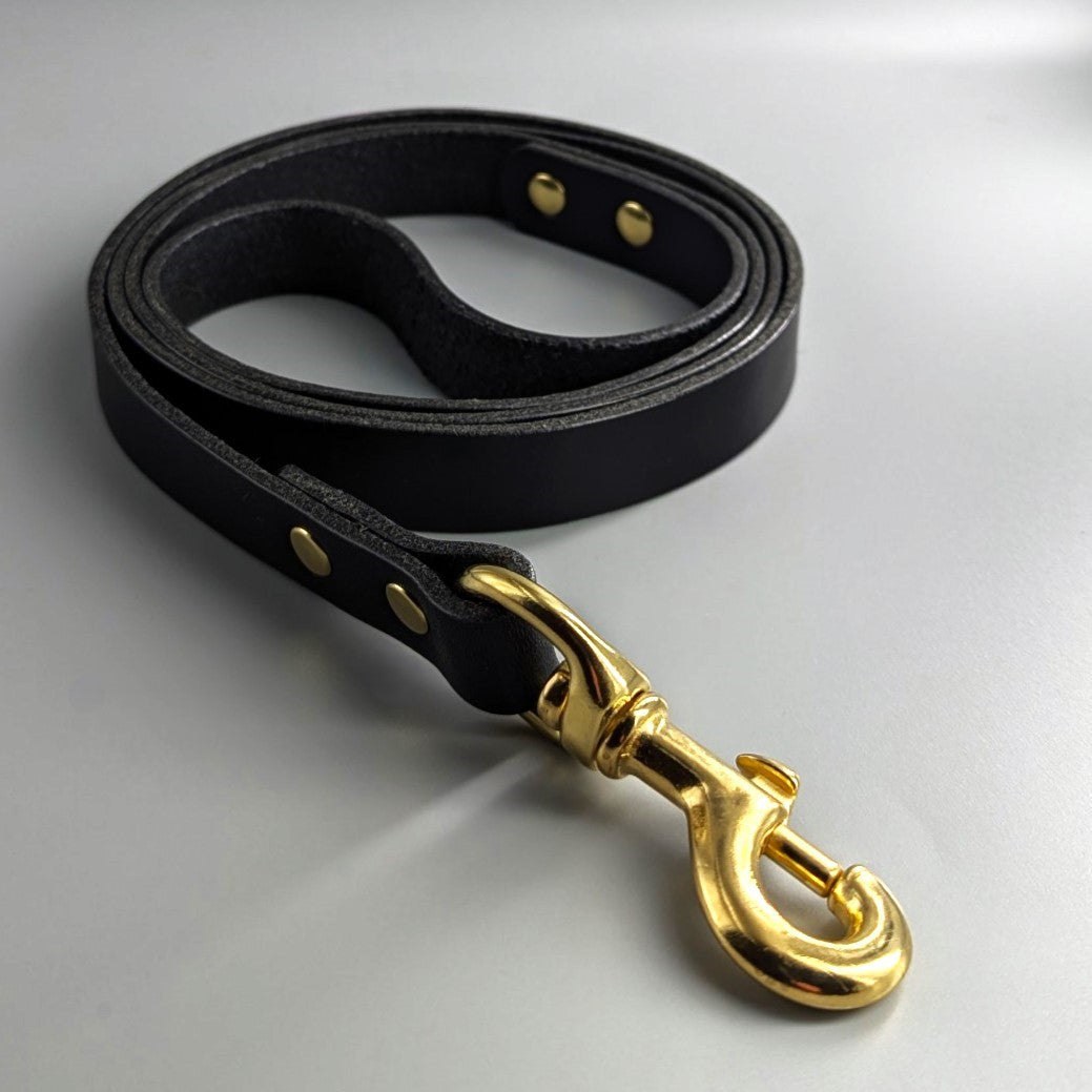 Luxury Leather Dog Lead black hound