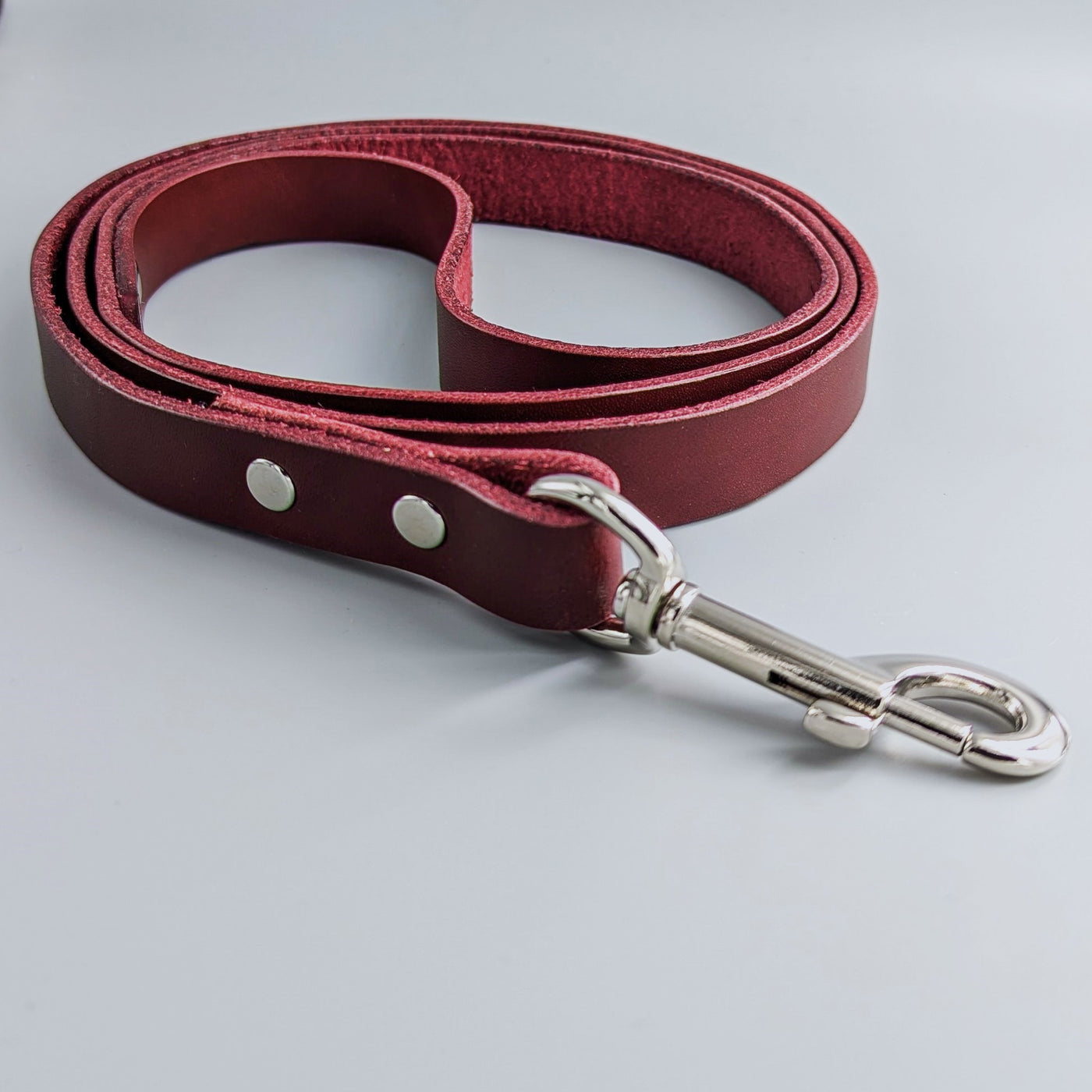 Luxury Leather Dog Lead silver clip