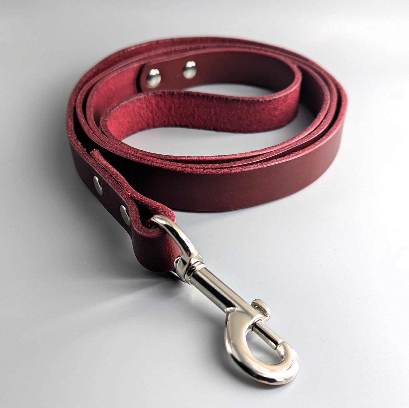 Luxury Leather Dog Lead stainless steel