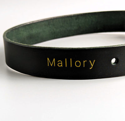 Personalised Leather Dog Collar Mink