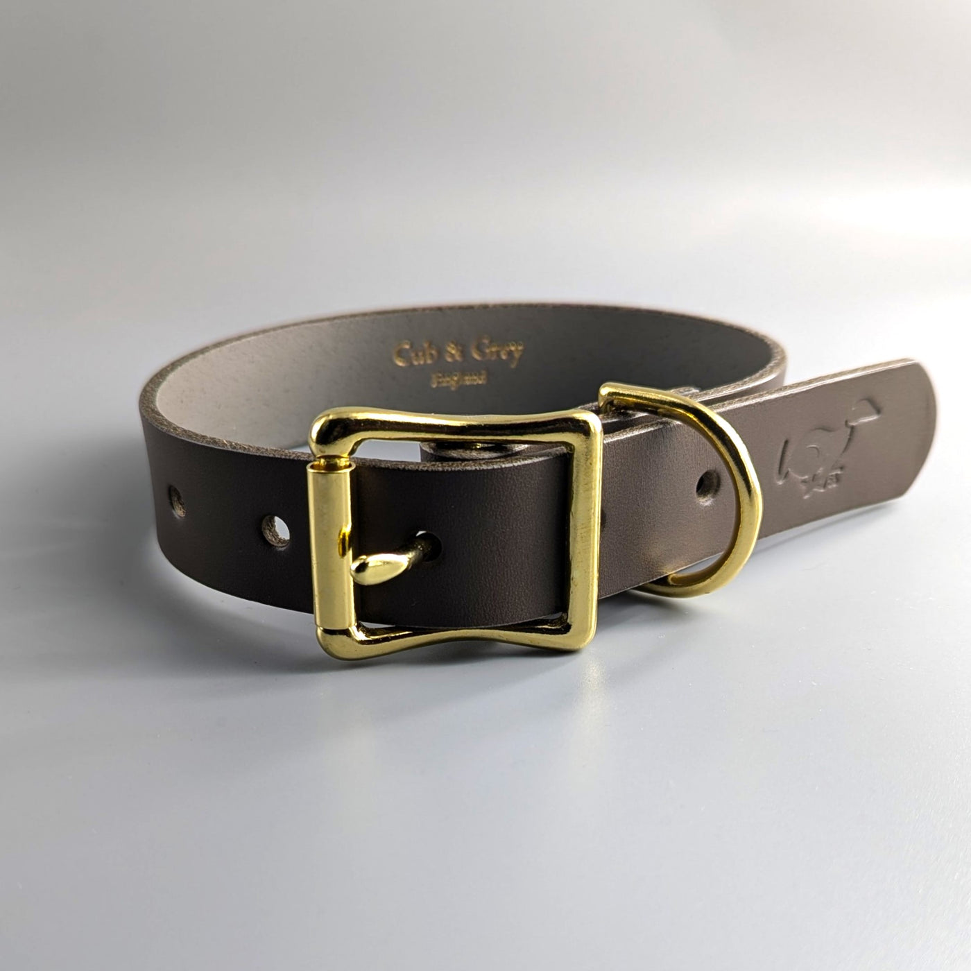 Personalised Leather Dog Collar Mink