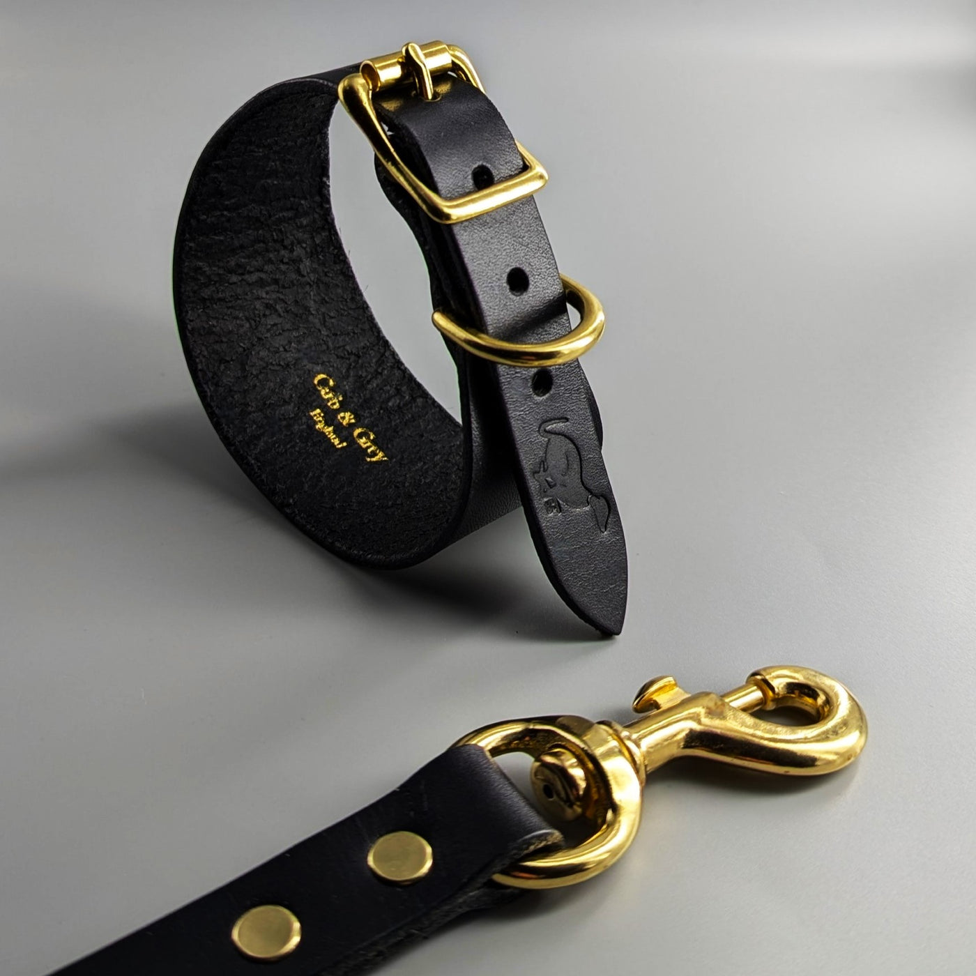 Whippet Collar and Lead Jet Black