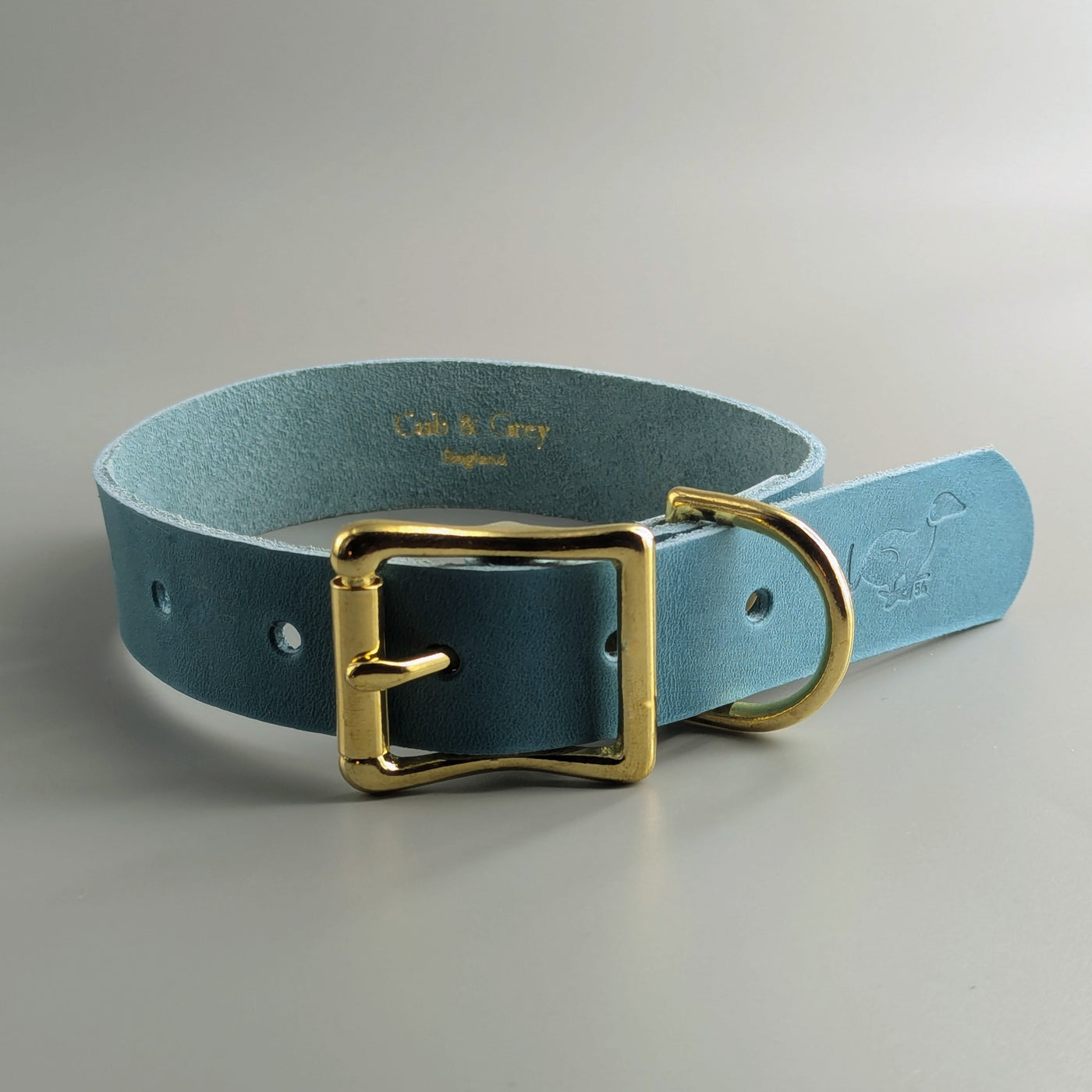 Leather Dog Collar and Lead - Christmas Edition Glacier