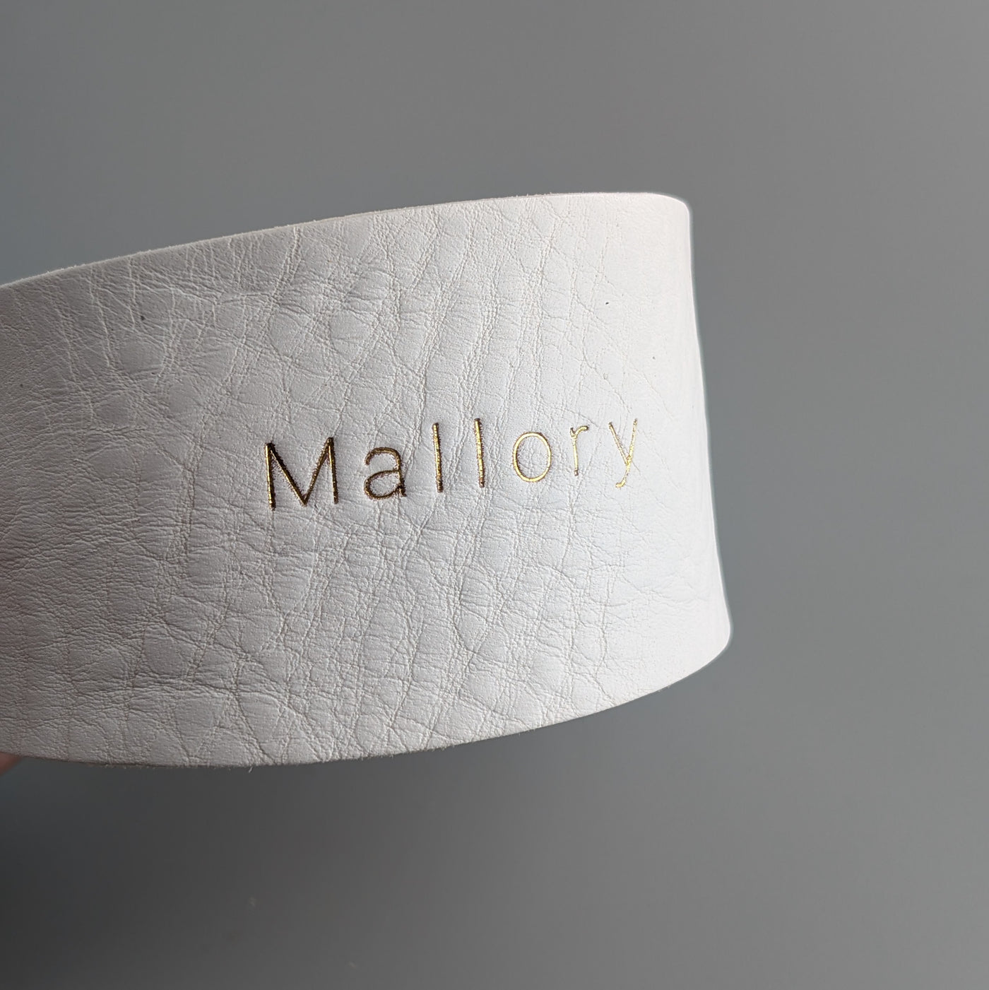 white leather dog collar Christmas bespoke