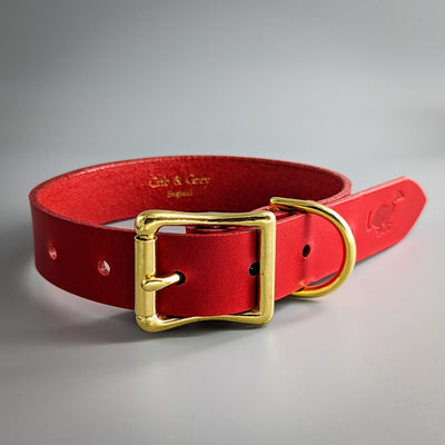 Custom Made Dog Collars Red