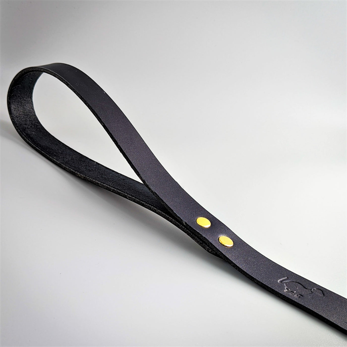 Leather Dog Lead handle - Midnight Blue