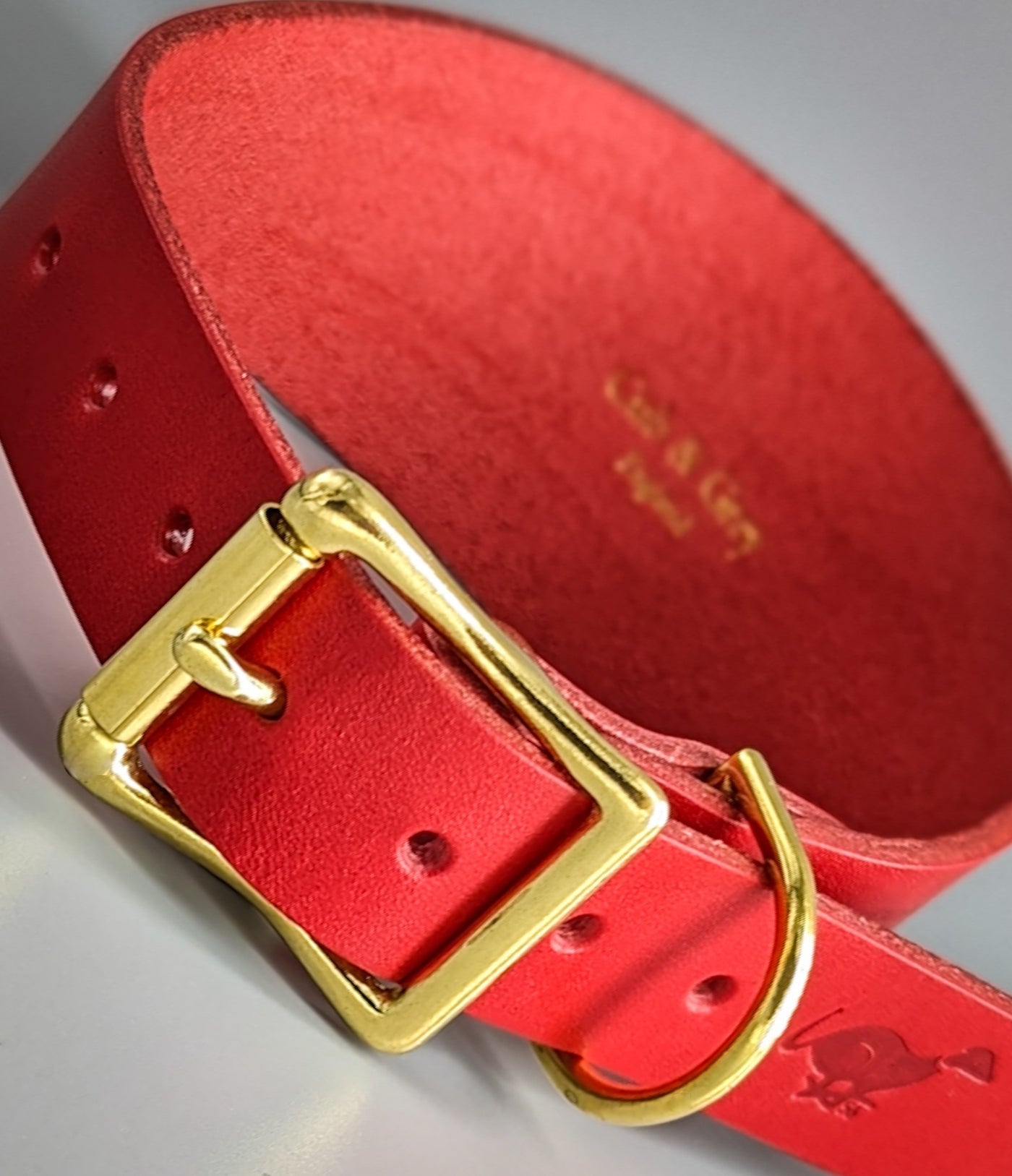 Leather Hound Collars red