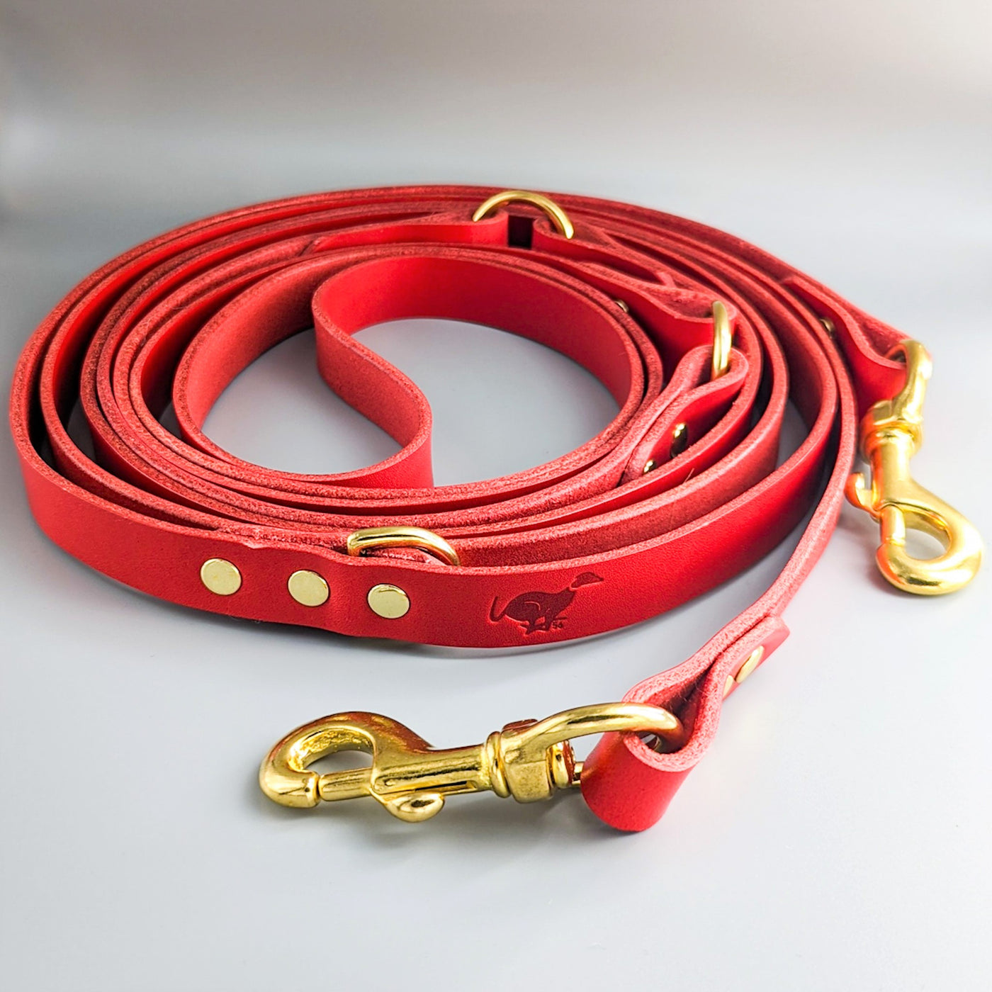 Leather Training Lead Red