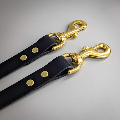 Leather Training Lead navy blue coupler