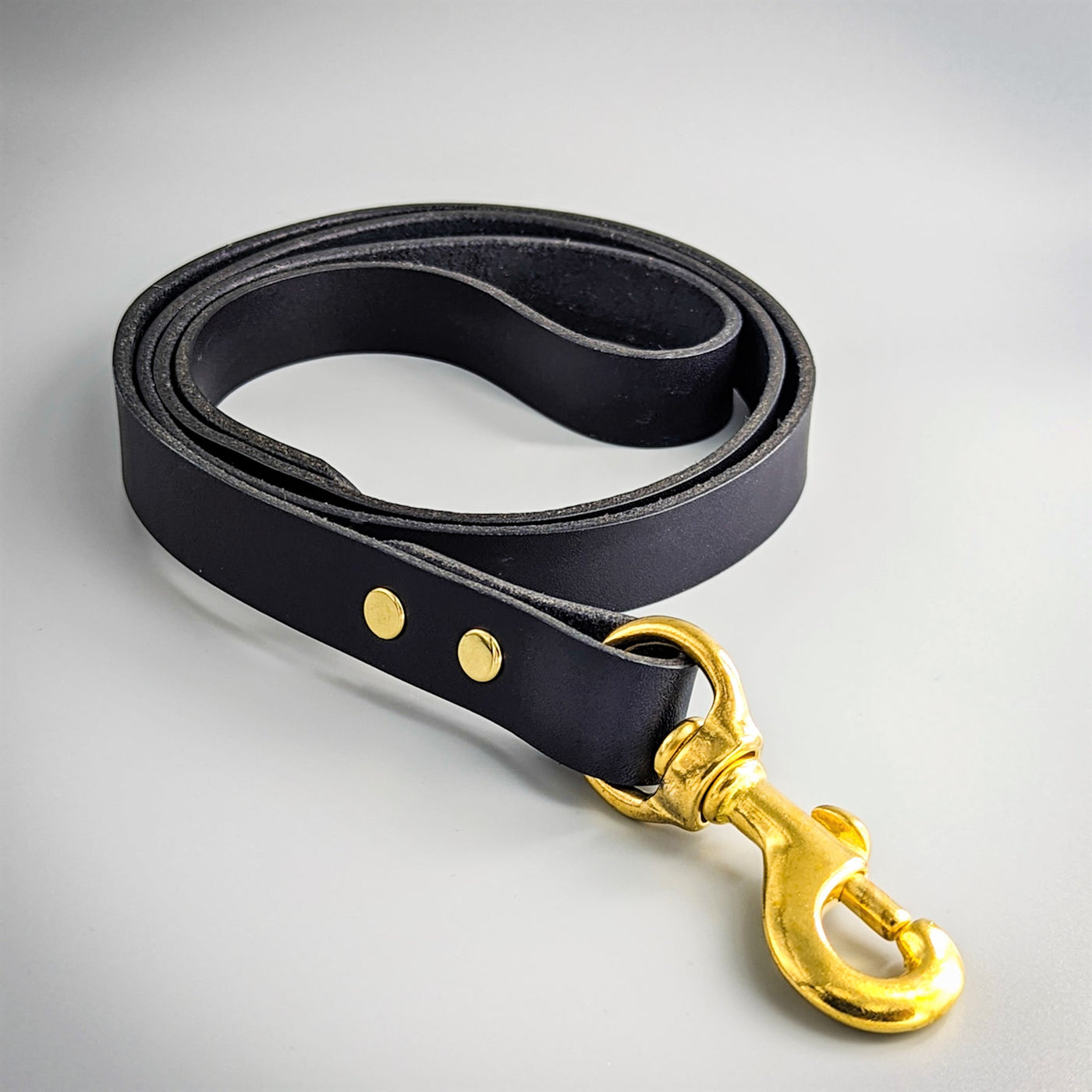 Luxury Leather Dog Lead blue