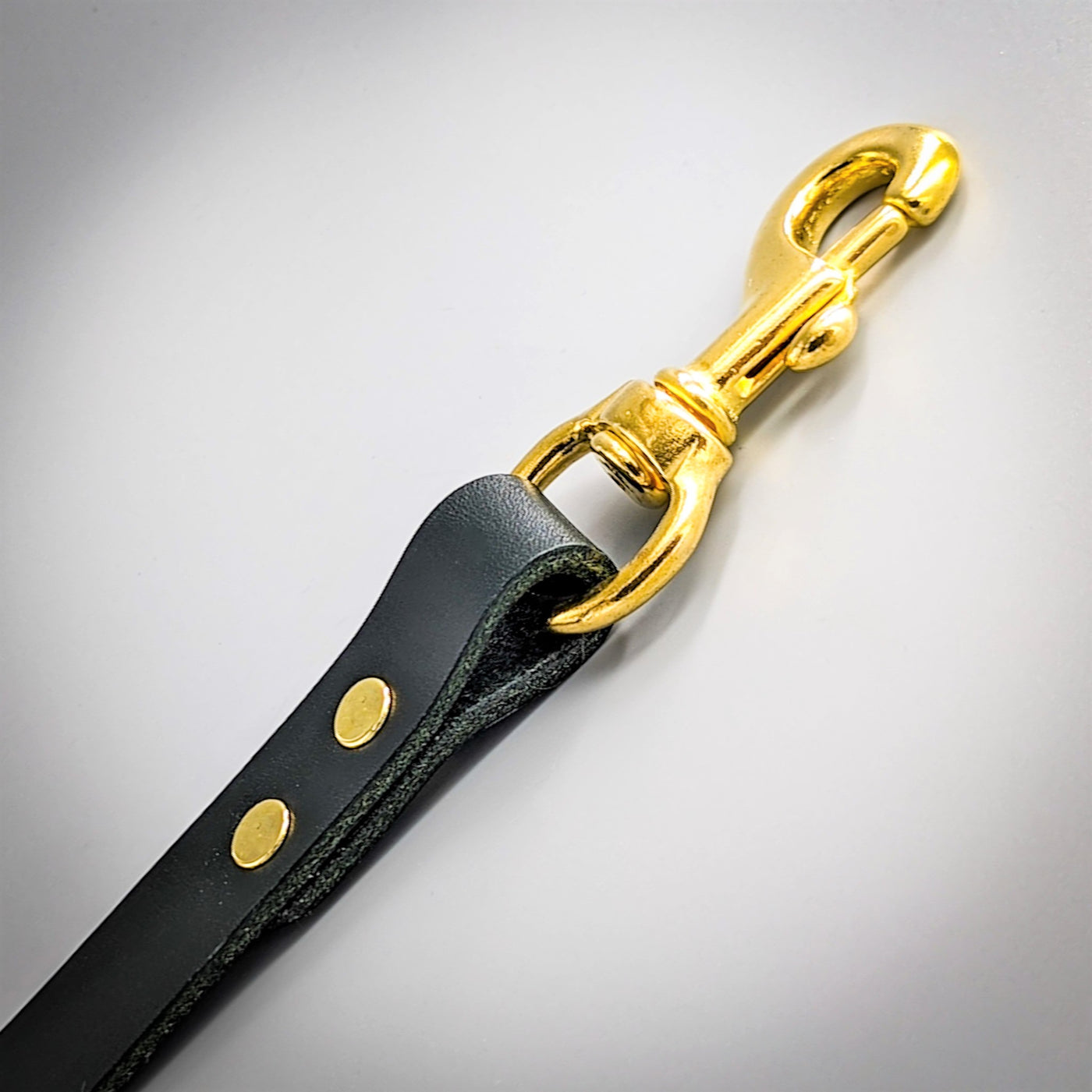 Luxury Leather Dog Lead green handmade