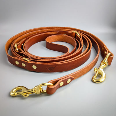 Leather Dog Collar and Lead Whisky Tan