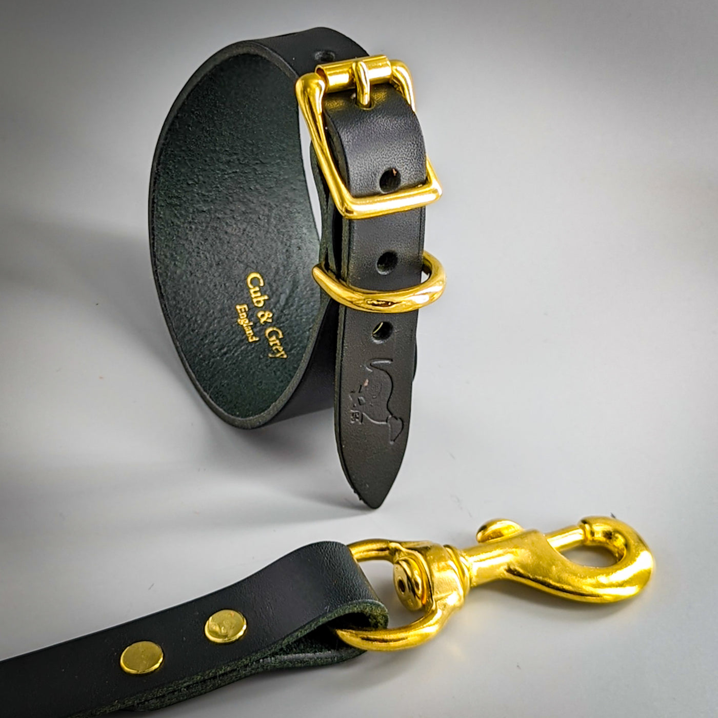 Whippet Collar and Lead green